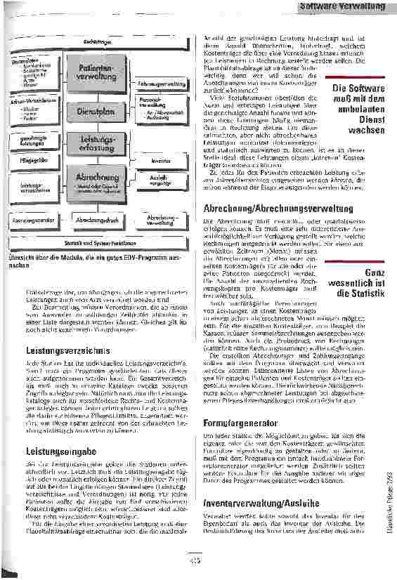 Vorschauseite 3: Erstes Programm Anforderungen an die Software zur Verwaltung einer Sozialstation