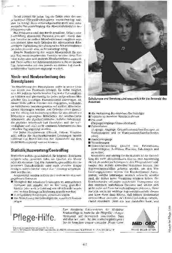 Vorschauseite 5: Erstes Programm Anforderungen an die Software zur Verwaltung einer Sozialstation