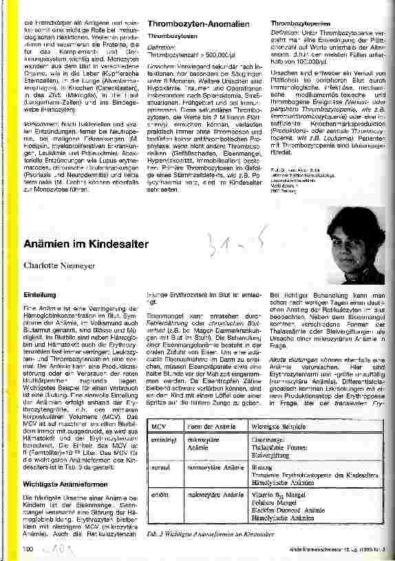 Vorschauseite 1: Anaämien im Kindesalter