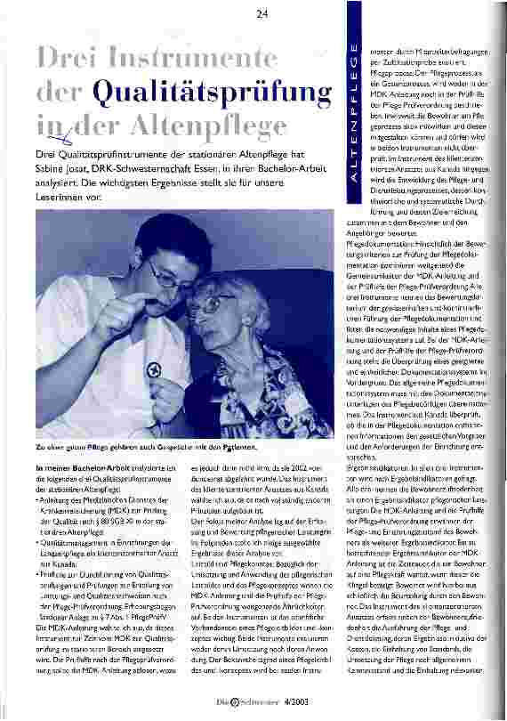 Vorschauseite 1: Drei Instrumente der Qualitätsprüfung in der Altenpflege