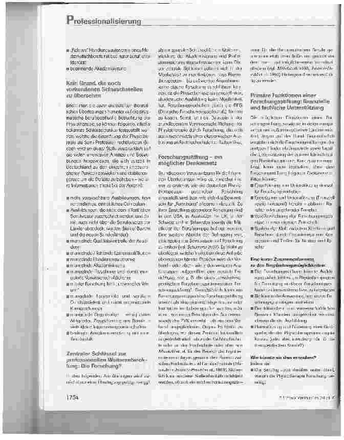Vorschauseite 4: Zur Bedeutung einer Forschungsstiftungim Kontext des Professionalisierungsprozessesder Physiotherapie