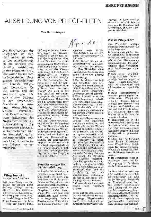 Vorschauseite 1: Ausbildung von Pflege-Eliten