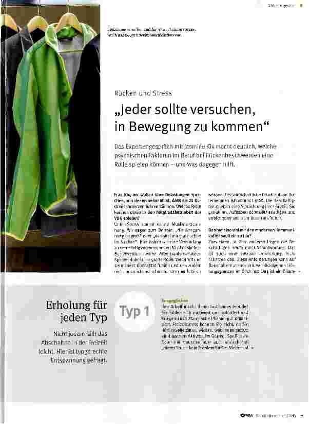 Vorschauseite 1: „Jeder sollte versuchen, in Bewegung zu kommen