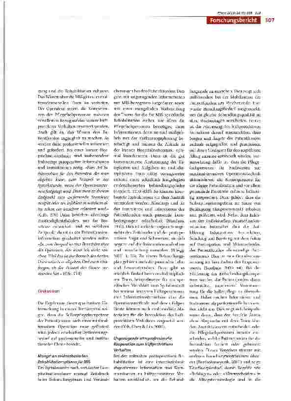 Vorschauseite 5: Austrittsvorbereitung: Selbstpflegekompetenz fördern bei Patient(inn)en nach minimal-invasiver Hüftendoprothetik