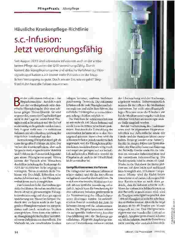 Vorschauseite 1: s.c.-lnfusion: Jetzt verordnungsfähig