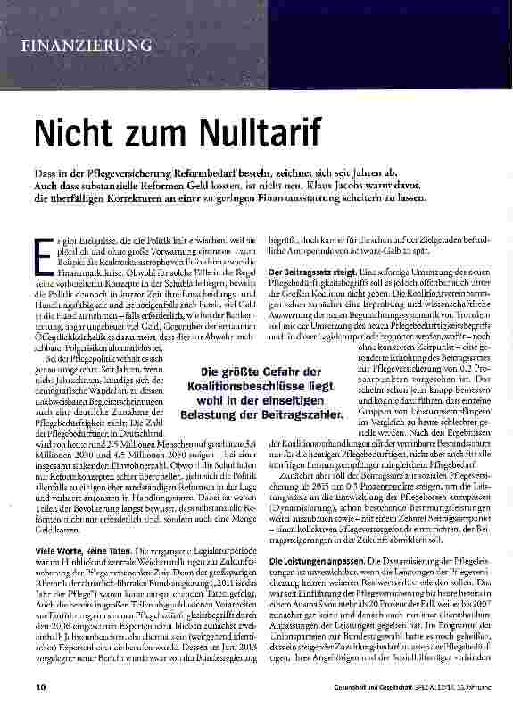 Vorschauseite 1: Nicht zum Nulltarif