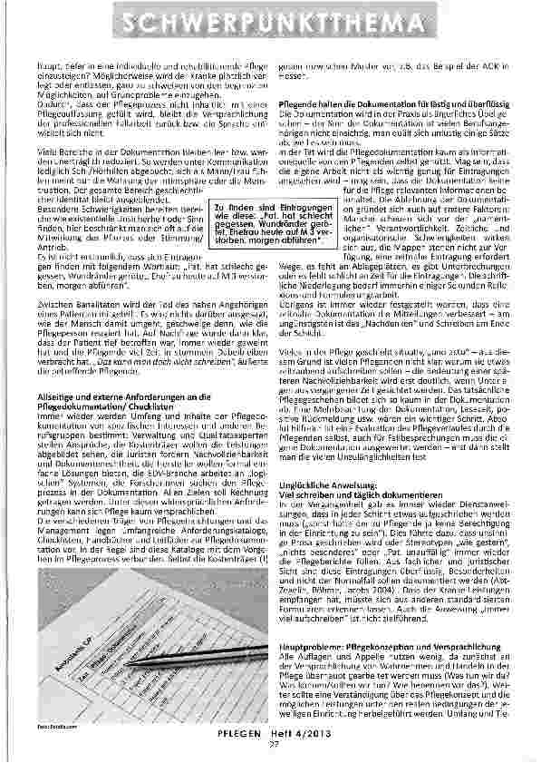 Vorschauseite 3: SPRACHE UND PFLEGE AM BEISPIEL DER PFLEGEDOKUMENTATION