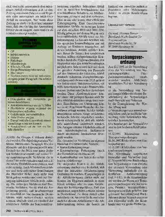 Vorschauseite 2: Wohin mit dem infektiösen Abfall (iA)?