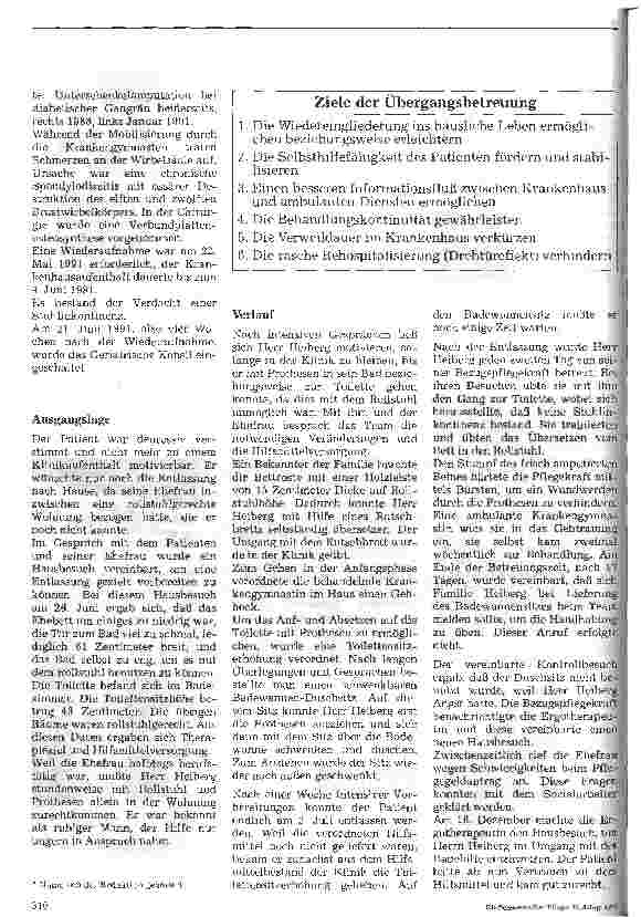 Vorschauseite 4: Übergangspflege 3.Folge (Schluß):Von der Klinik nach Hause