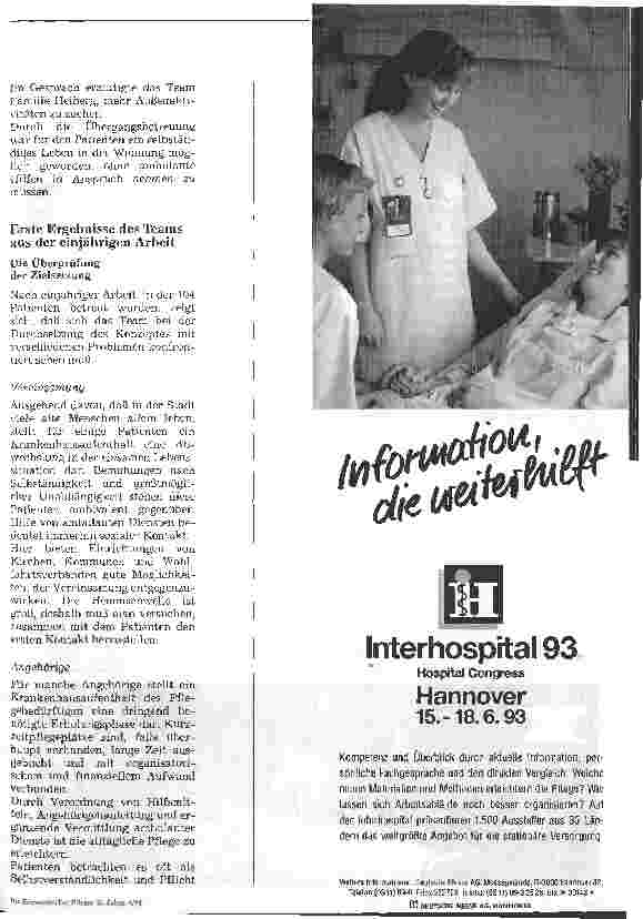 Vorschauseite 5: Übergangspflege 3.Folge (Schluß):Von der Klinik nach Hause