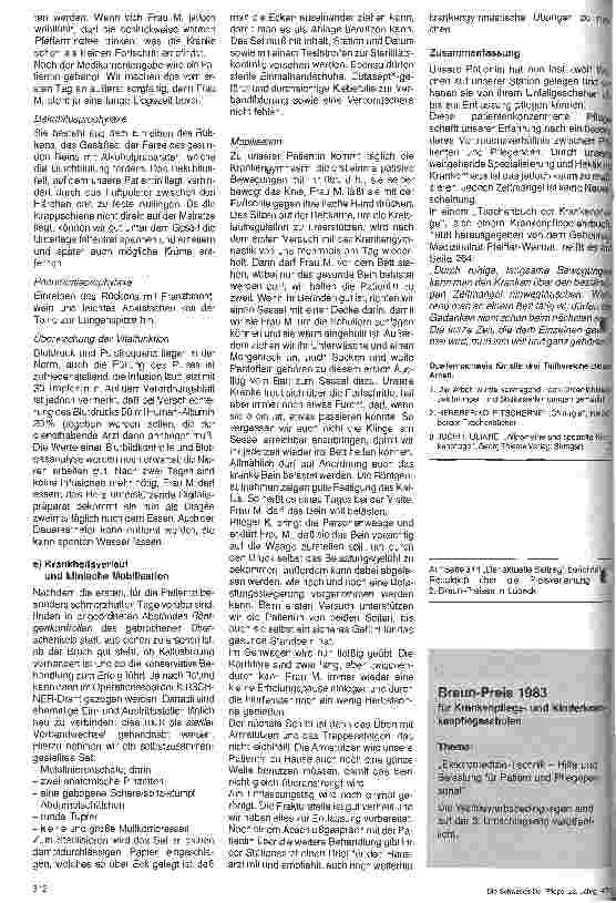 Vorschauseite 4: Braun-Preis für Krankenpflegeschulen 1982 - Thema: Die Pflege eines Unfallverletzten im Schockzustand m. einer Fraktur an einer Extremität