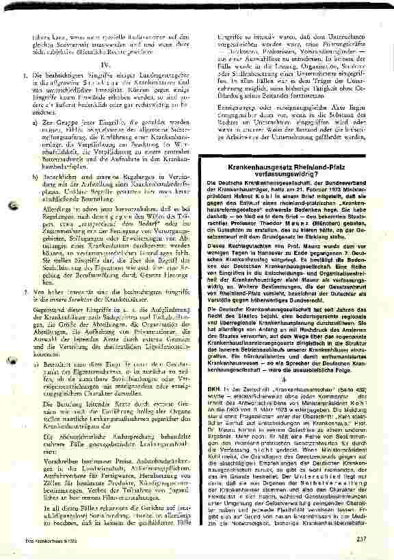 Vorschauseite 3: Was sagt das Rechtsgutachten über die Verfassungsmäßigkeit von KHG der Länder von Prof.Dr.Th. Maunz aus?