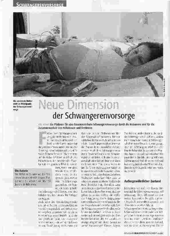 Vorschauseite 1: Neue Dimensionen in der Schwangerenvorsorge