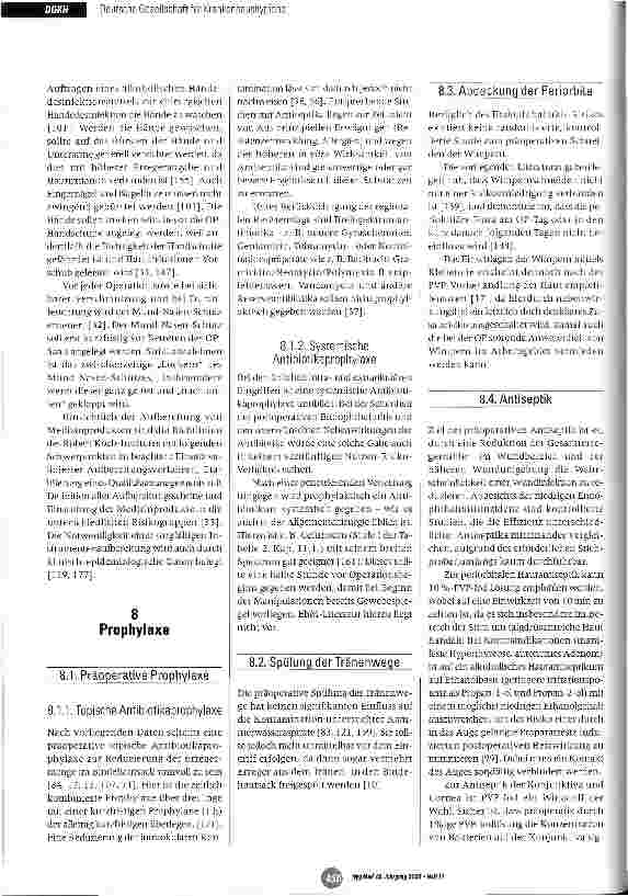 Vorschauseite 4: Leitlinie zur Prophylaxe und Therapie von Endophthalmitiden