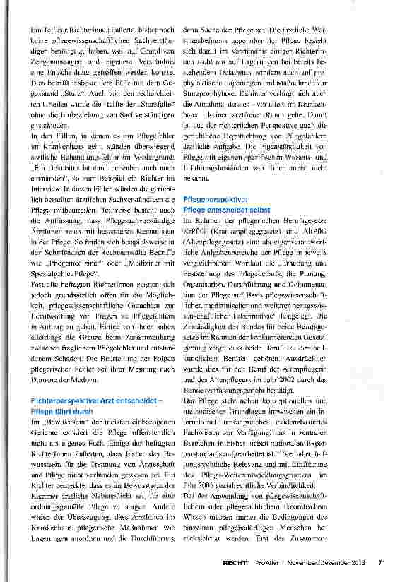 Vorschauseite 3: Begutachtung von Pflegefehlern durch pflegewissenschaftliche Sachverständige