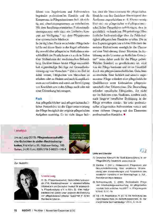 Vorschauseite 4: Begutachtung von Pflegefehlern durch pflegewissenschaftliche Sachverständige