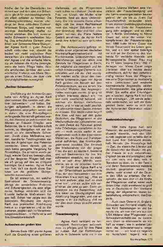 Vorschauseite 2: 1903 - 11. Januar - 1973 Die Gründung der Berufsorganisation der Krankenpflegerinnen