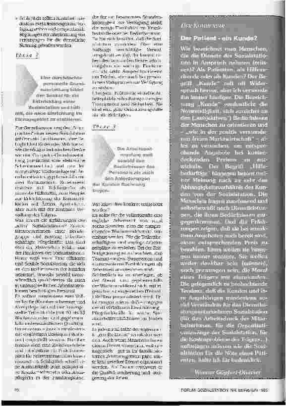 Vorschauseite 2: Standort, Material und Arbeitsweise Grundausstattung einer Sozialstation - 10 Thesen