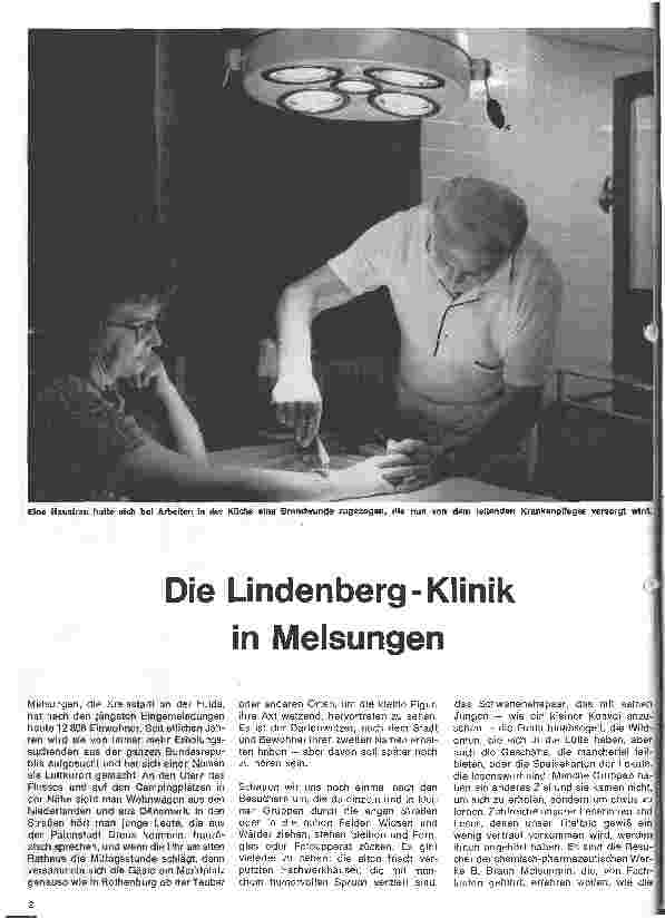 Vorschauseite 1: Die Lindenberg-Klinik in Melsungen
