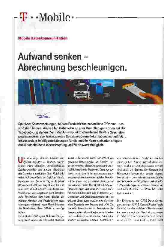 Vorschauseite 1: Aufwand senken - Abrechnung beschleunigen