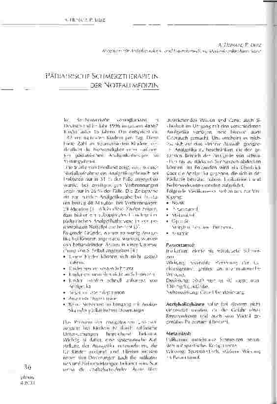 Vorschauseite 1: Pädiatrische Schmerztherapie in der Notfallmedizin