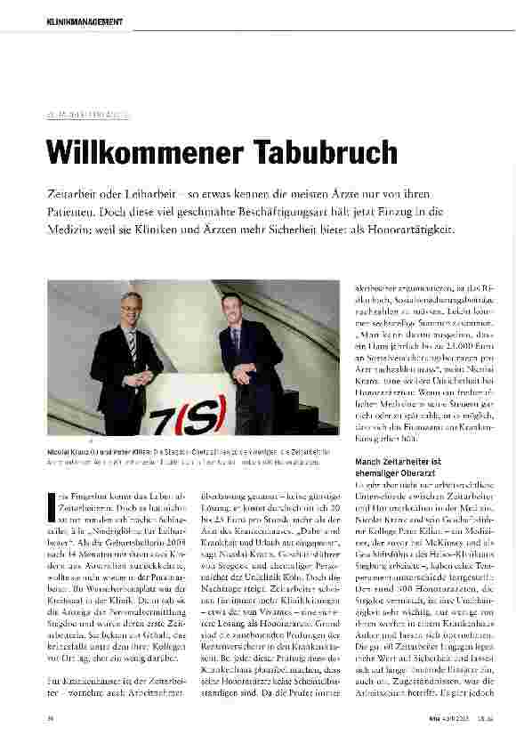 Vorschauseite 1: Willkommener Tabubruch