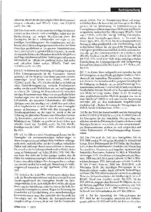 Vorschauseite 5: Neuermittlung des Regelbedarfs für Alleinstehende verfassungsgemäß; Gestaltungsspielraum des Gesetzgebers; transparentes und sachgerechtes Verfahren bei Bemessung des Regelbedarfs…