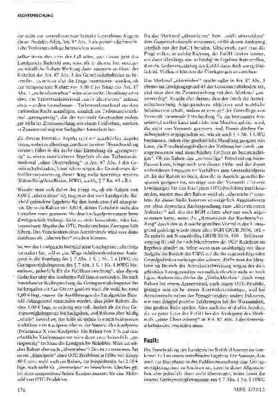 Vorschauseite 4: Ist „geringwertig und „nicht übertrieben dasselbe? §§ 3,4 UWG; §§ 7 Abs. 1S. 1 Nr. l, 2a HWG