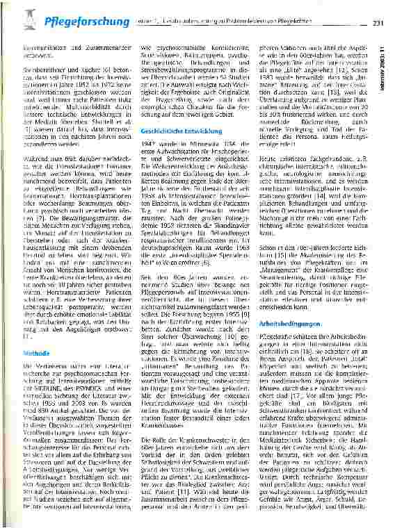 Vorschauseite 2: Literaturuntersuchung zu Problemfeldern von Pflegekräften auf Intensivstationen