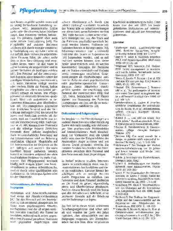 Vorschauseite 4: Literaturuntersuchung zu Problemfeldern von Pflegekräften auf Intensivstationen