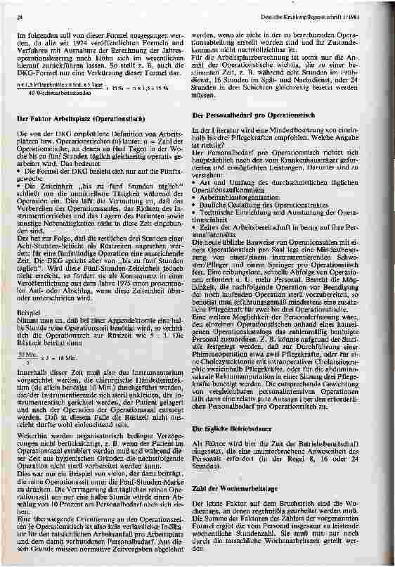 Vorschauseite 2: Personalbedarfsermittlung in Operationsabteilungen Abschlußarbeit