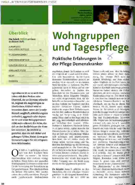 Vorschauseite 1: Wohngruppen und Tagespflege 2. Teil