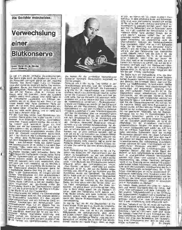 Vorschauseite 1: Verwechslung einer Blutkonserve