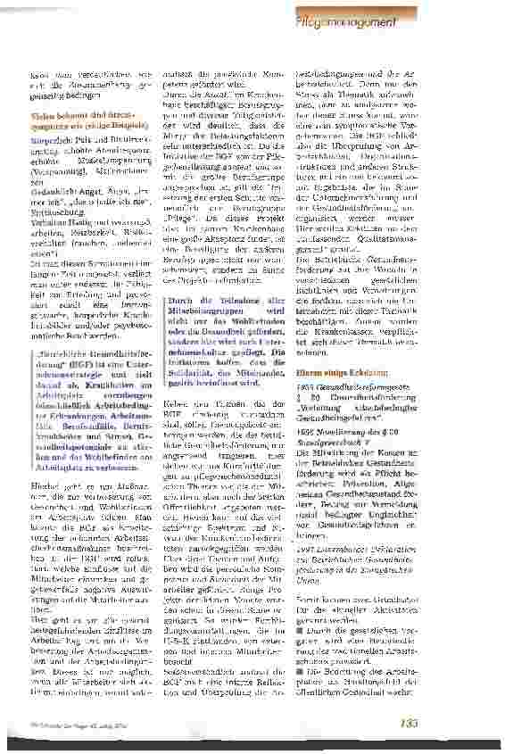 Vorschauseite 2: Betriebliche Gesundheitsförderung im Krankenhaus