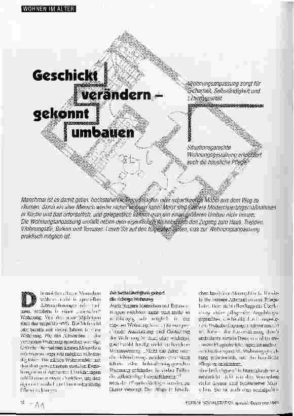 Vorschauseite 1: Geschickt verändern - gekonnt umbauen Wohnungsanpassung sorgt für Sicherheit, Selbständigkeit u. Lebensqualität
