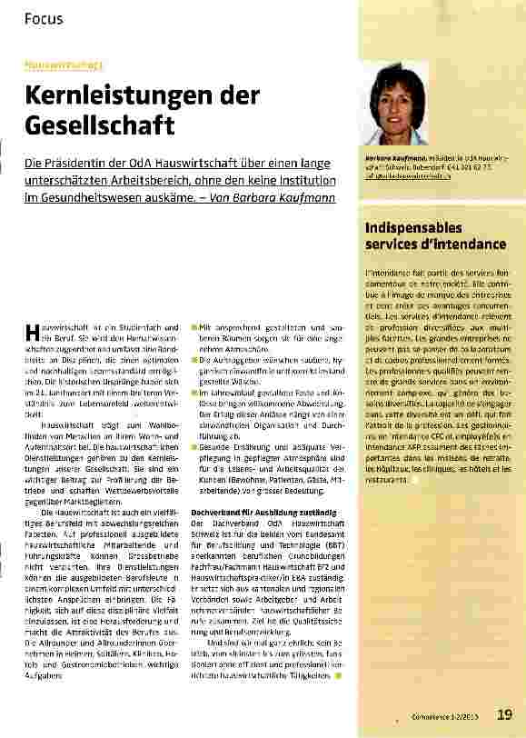 Vorschauseite 1: Kernleistungen der Gesellschaft