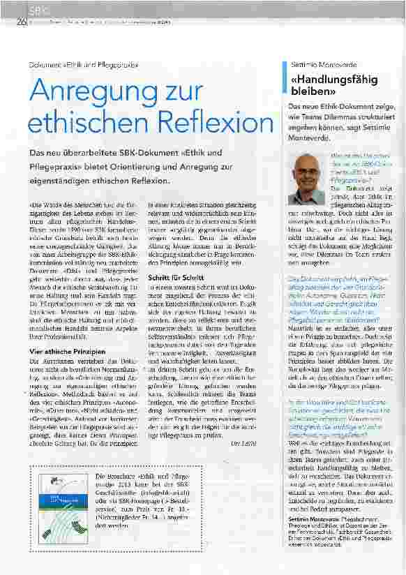 Vorschauseite 1: Anregung zur ethischen Reflexion