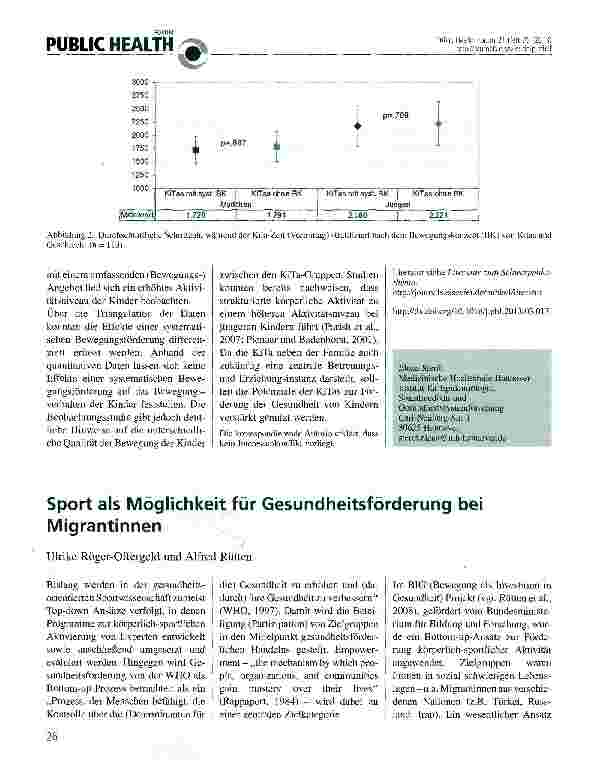 Vorschauseite 1: Sport als Möglichkeit für Gesundheitsförderung bei Migrantinnen
