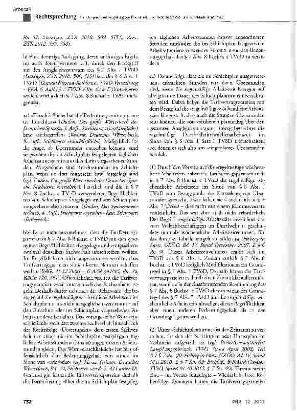Vorschauseite 4: Zum Anspruch auf Vergütung von Überstunden bei Wechselschichtund Schichtarbeit im TVöD