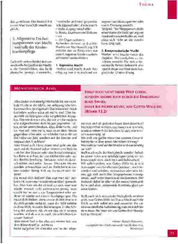 Vorschauseite 2: Umgang mit Macht zwischen Pflegepersonal und Eltern
