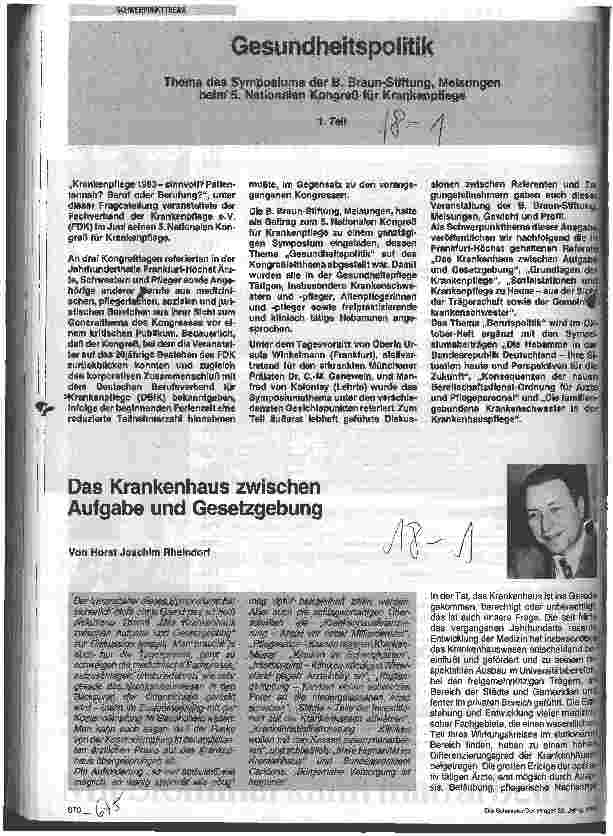 Vorschauseite 1: Gesundheitspolitik