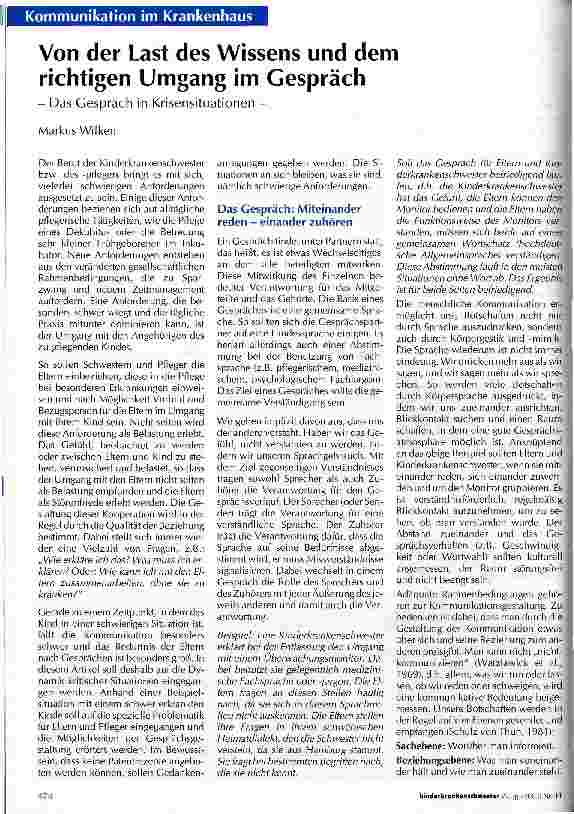 Vorschauseite 1: Von der Last des Wissens und dem richtigen Umgang im Gespräch