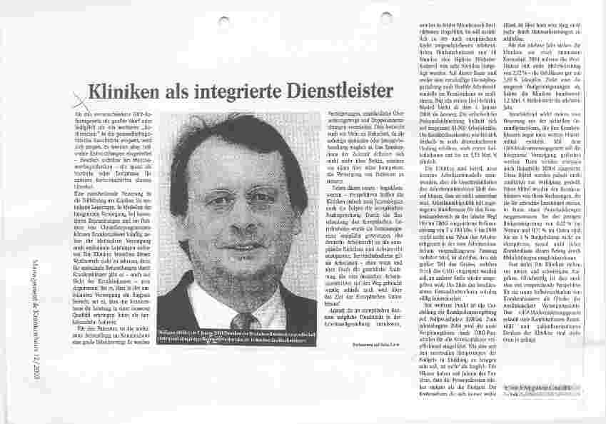 Vorschauseite 1: Kliniken als integrierte Dienstleister