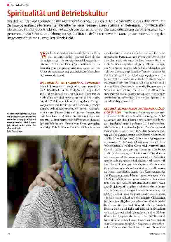 Vorschauseite 1: Spiritualität und Betriebskultur