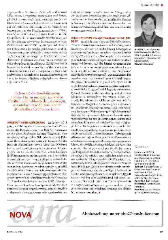 Vorschauseite 2: Spiritualität und Betriebskultur