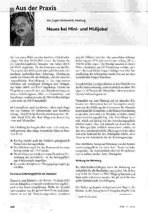 Vorschauseite 1: Neues bei Miniund Midijobs!