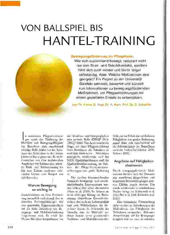 Vorschauseite 1: VON BALLSPIEL BIS HANTEL-TRAINING
