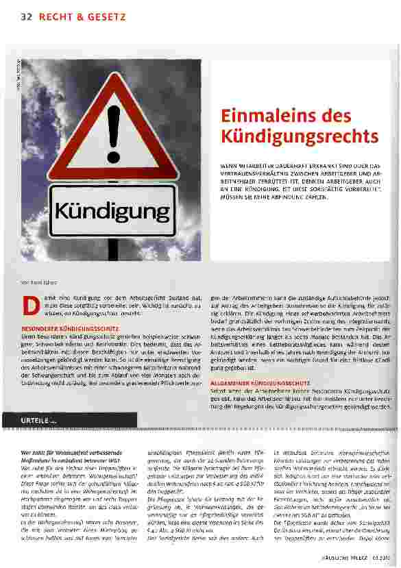 Vorschauseite 1: Einmaleins des Kündigungsrechts