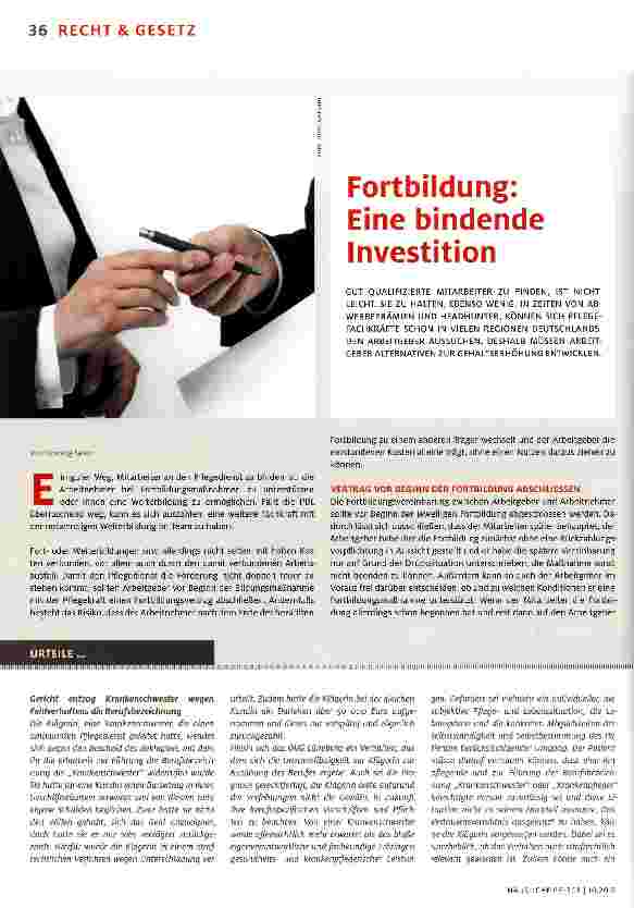 Vorschauseite 1: Fortbildung: Eine bindende Investition