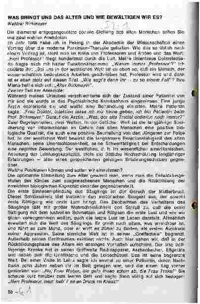 Vorschauseite 1: Was bringt uns das Alter und wie bewältigen wir es?